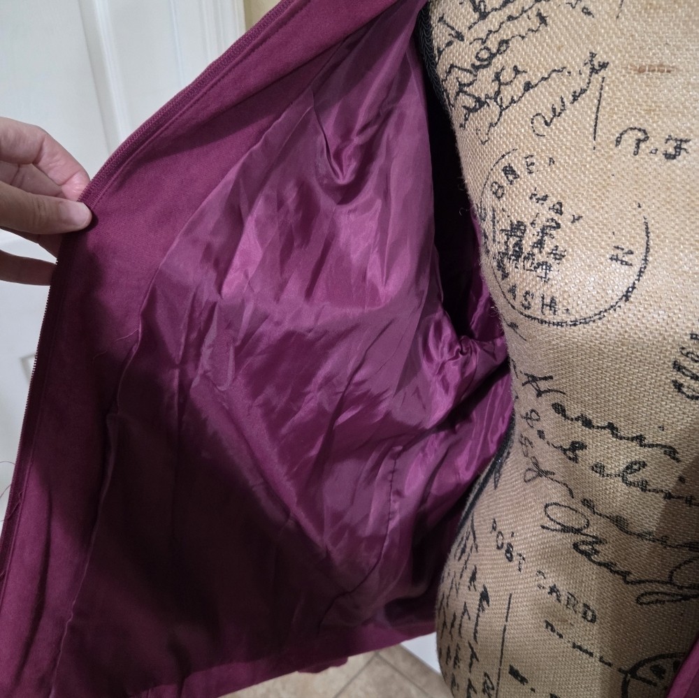 Bon Worth Magenta Suede-Look Zip Front Jacket - Picture 4 of 8